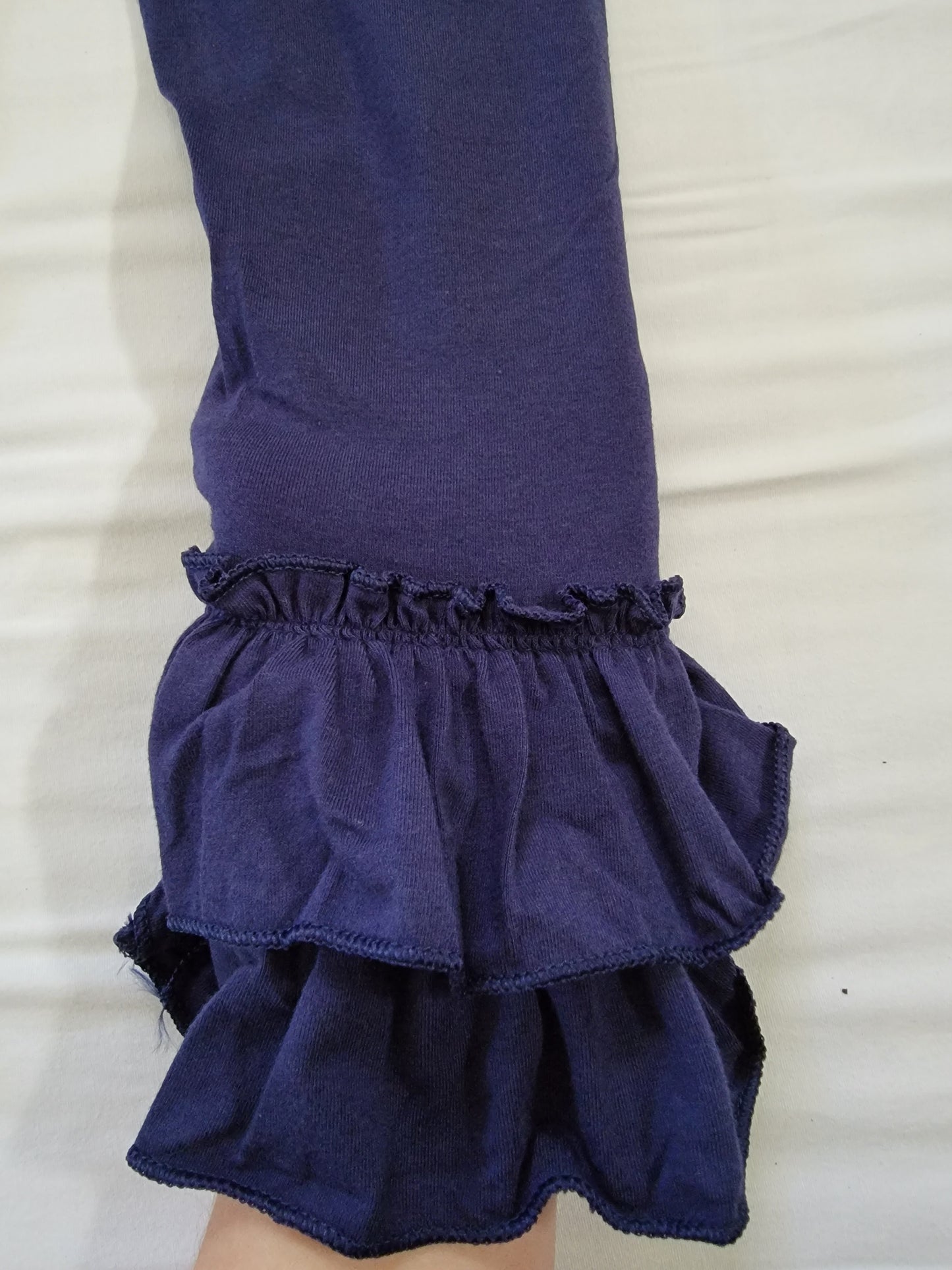 Blue ruffle layered legging