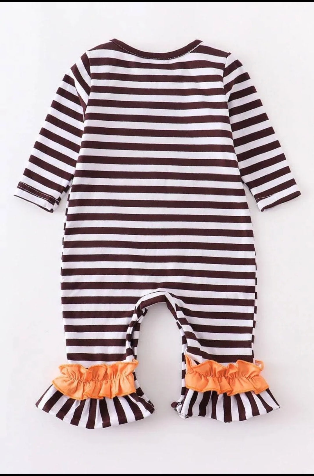Striped turkey applique romper