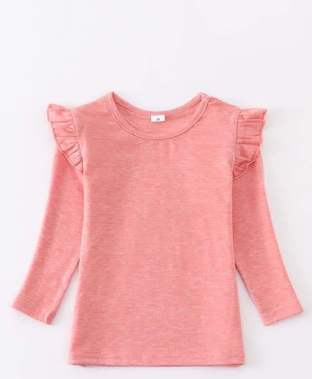 Coral puff sleeve top