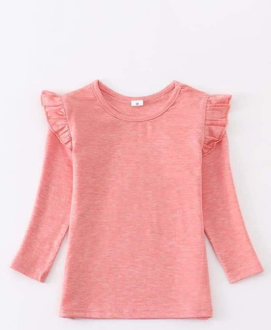 Coral puff sleeve top
