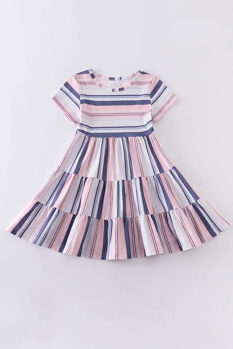 Stripe tiered dress