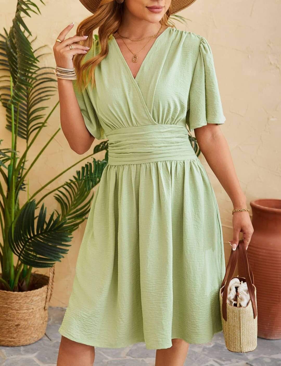 Pre order green and black dress