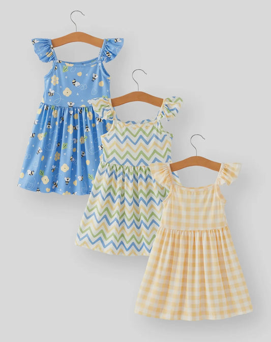 Bee striped 3 piece dress set