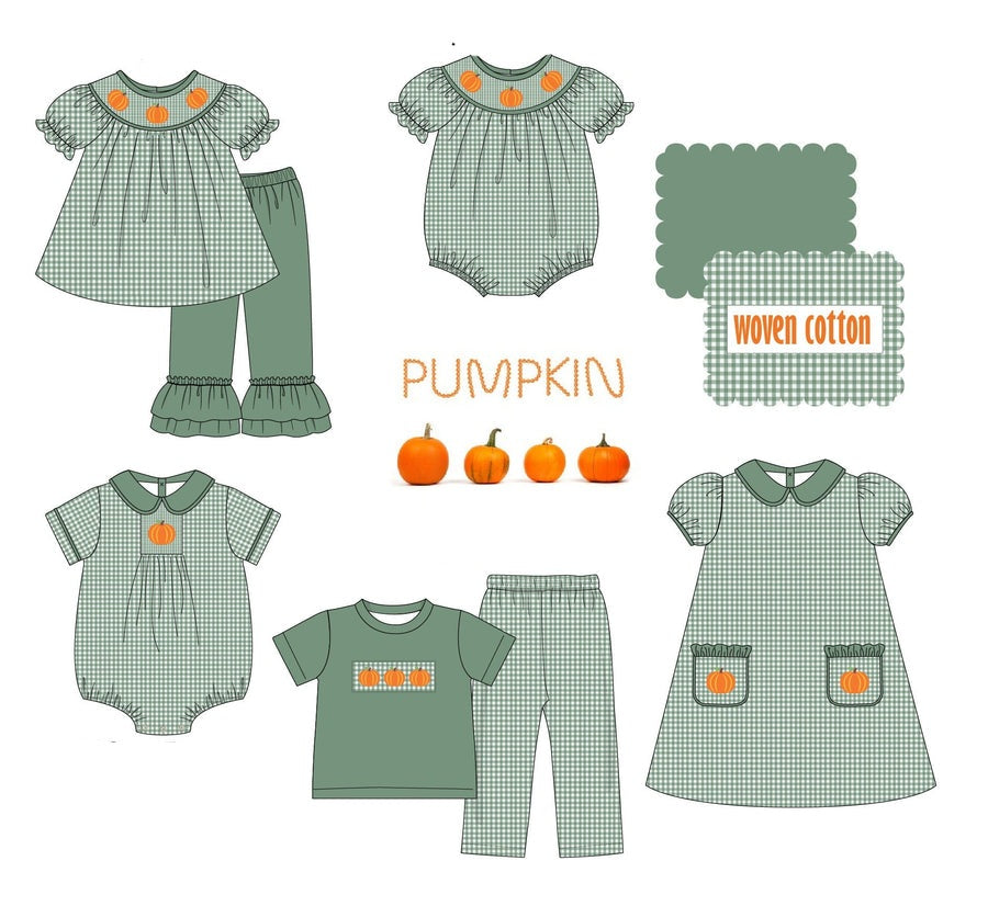 Po green embroidery pumpkin