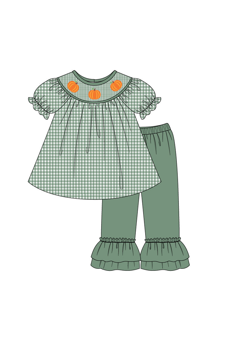 Po green embroidery pumpkin
