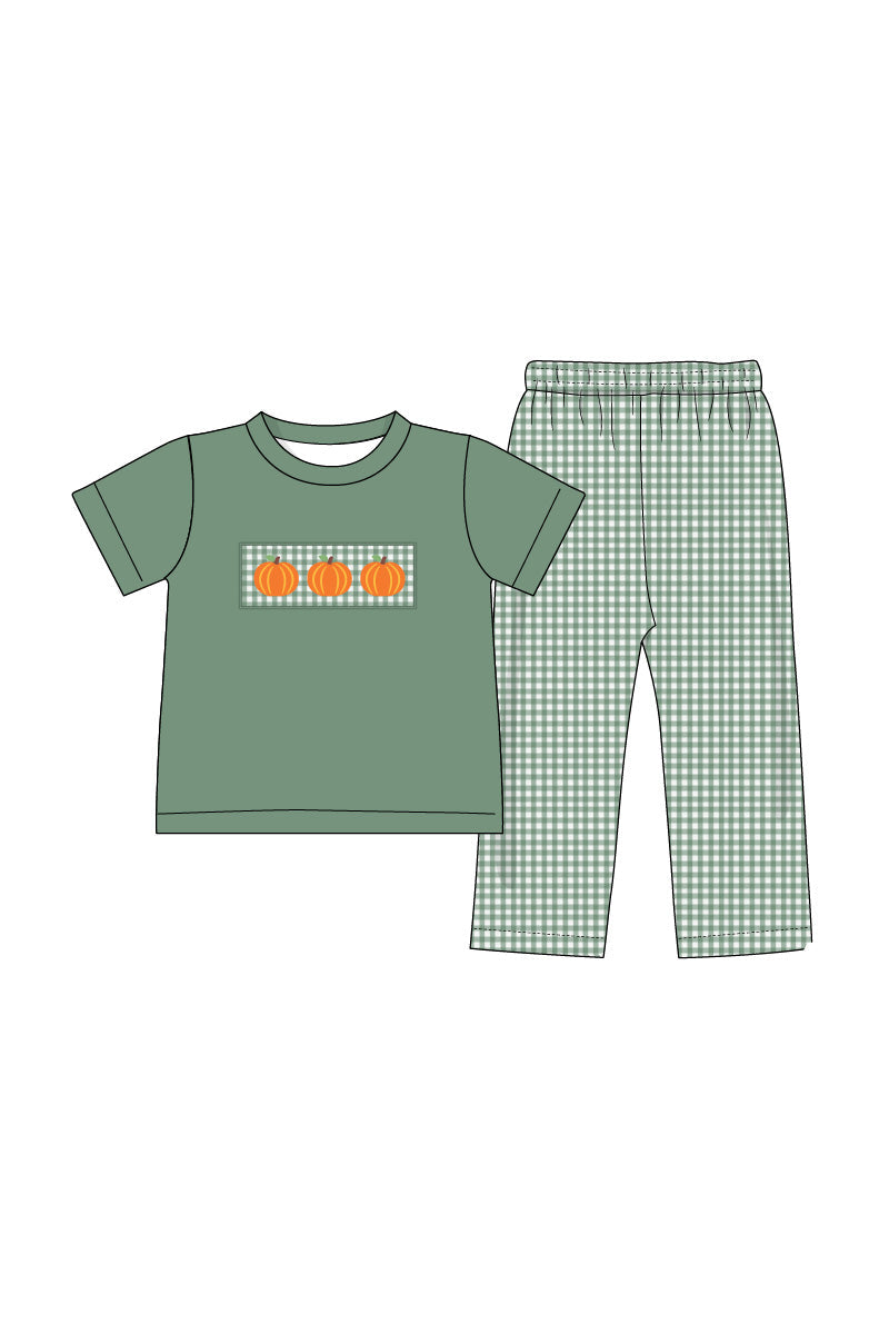Po green embroidery pumpkin