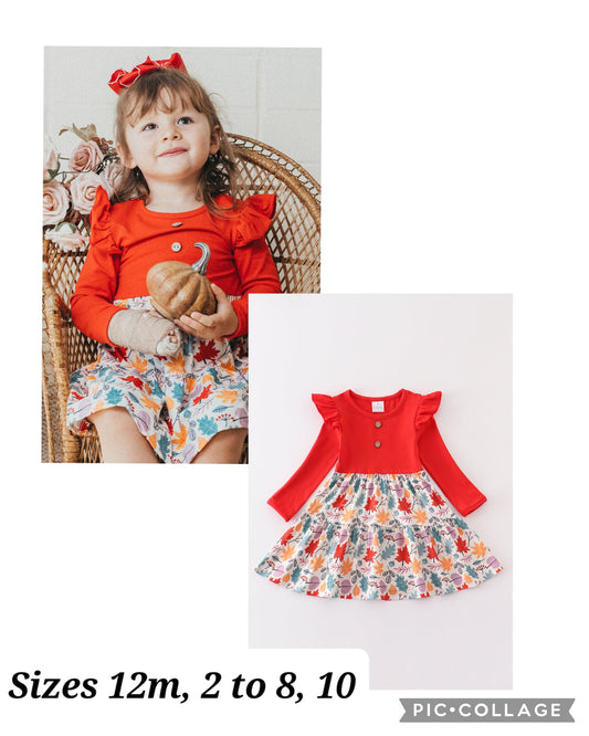 Fall leaves dress bogo