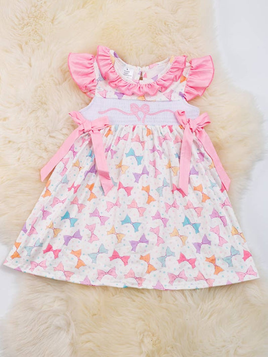 Bow smocked dress