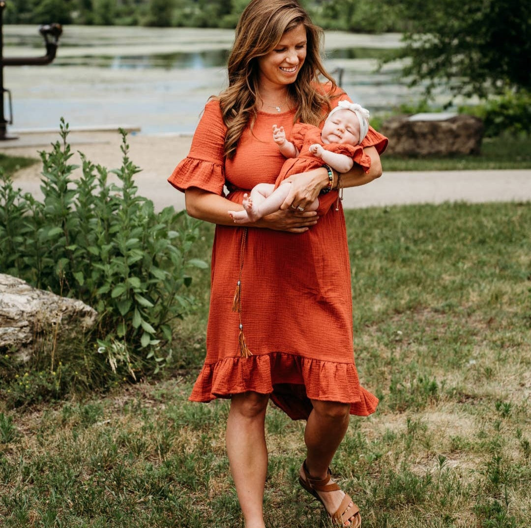 Mommy and me hi/low dress and romper