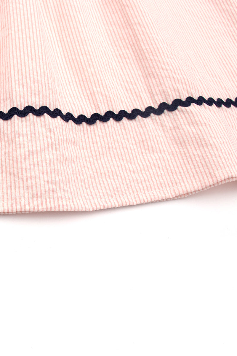 Pink sailboat smocked dress