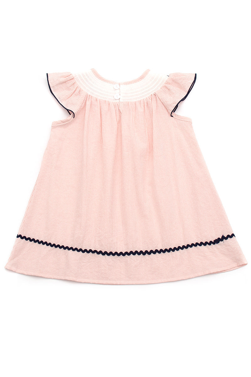 Pink sailboat smocked dress