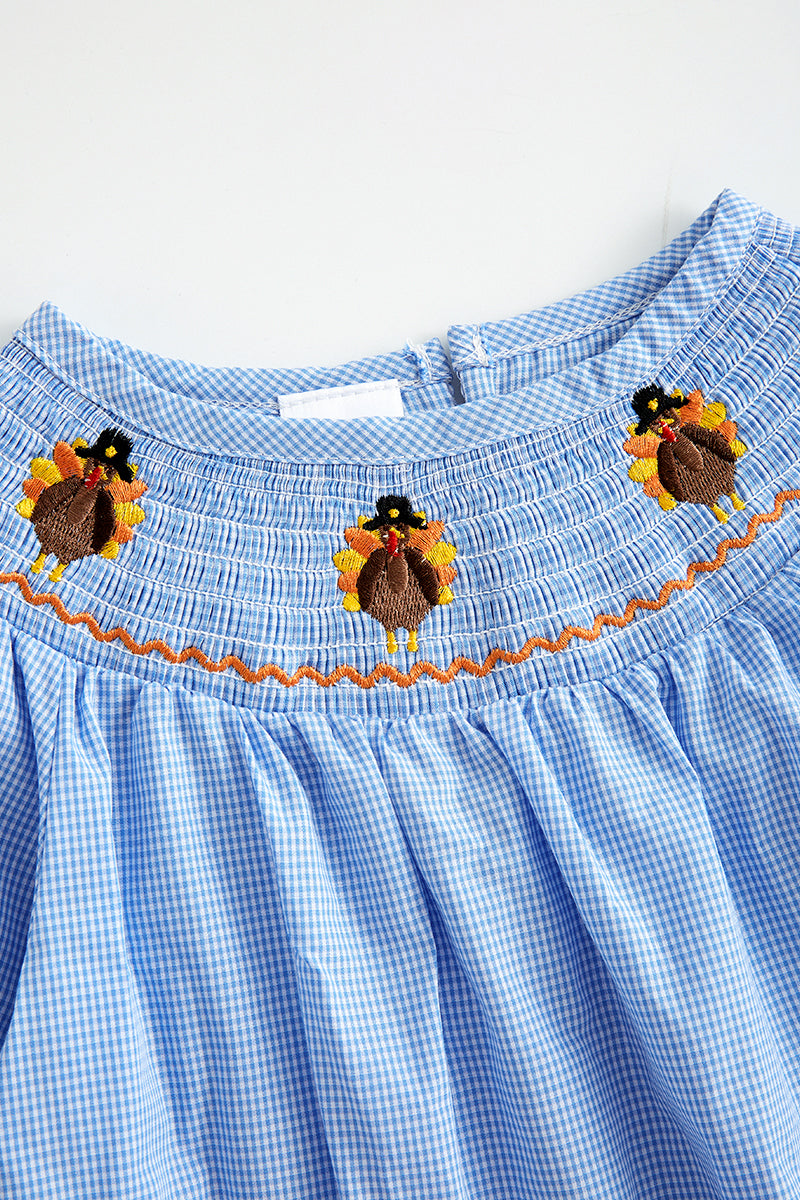 Thanksgiving Turkey smocked dress