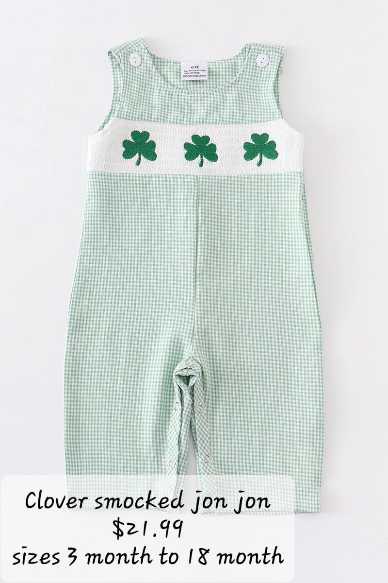 Green plaid clover jonjon