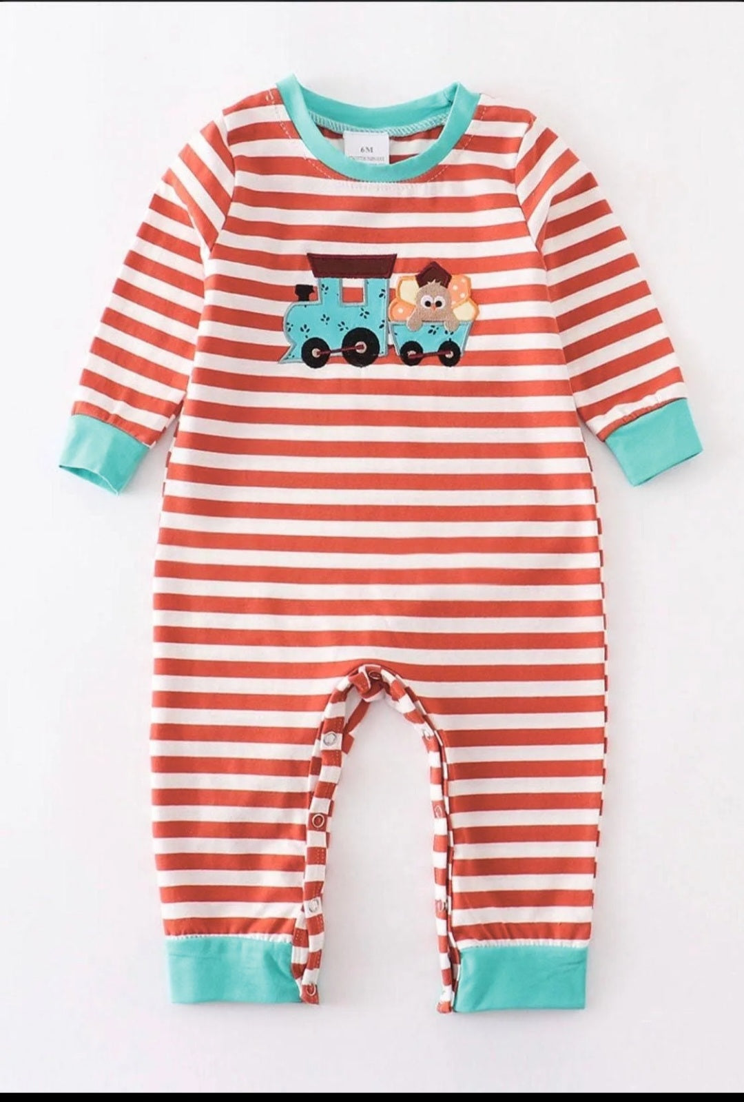 Maroon animal applique romper