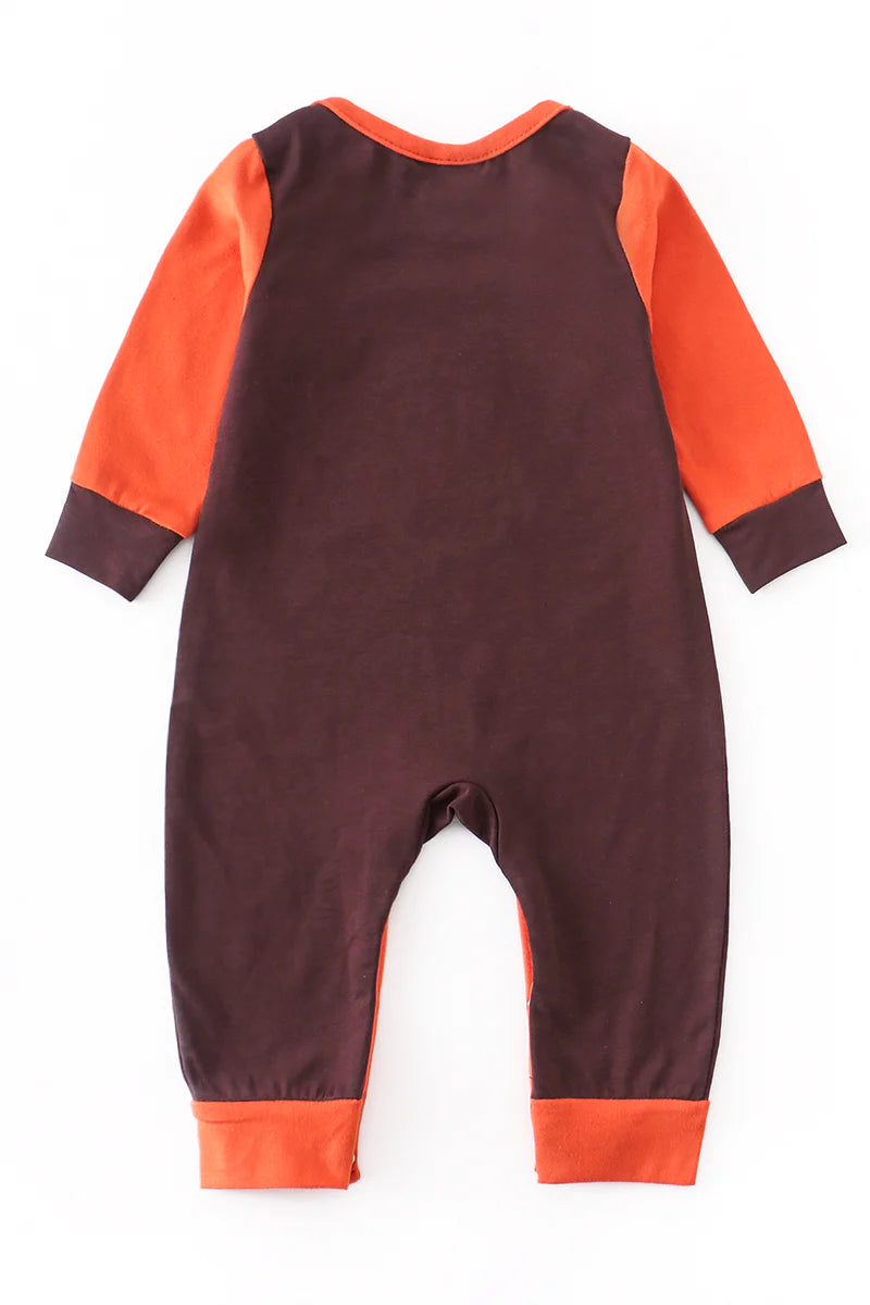 Turkey applique baby romper